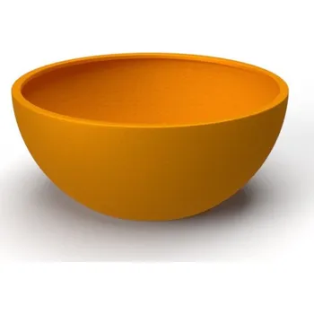 Květináč Květináč BOWL LOW XXL, sklolaminát, výška 50 cm, oranžová