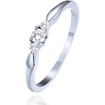 Prsten Stříbrný prsten s bílými zirkony