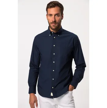 Pánská košile JP-Aware, Plus size JP AWARE košile, dlouhé rukávy, límeček s knoflíky, GOTS certifikovaná biobavlna pro plnoštíhlé nadměrná velikost, 826077842-1456, modrý, 7XL, Plus size oblečení, Oblečení pro vysoké muže, Nadměrné velikosti, Oblečení pro plnoštíhlé.