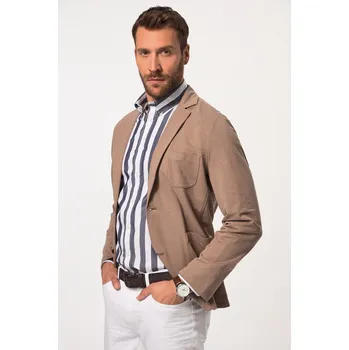 Dámské sako JP1880, Plus size Teplákové sako, žíhaná teplákovina, klopy, našité kapsy pro plnoštíhlé nadměrná velikost, 820825337-1455, hnědý, 6XL, Plus size oblečení, Oblečení pro vysoké muže, Nadměrné velikosti, Oblečení pro plnoštíhlé.