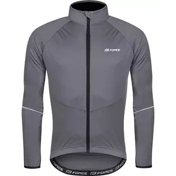 Cyklistická bunda FORCE Jarní a podzimní bunda Force ARROW softshell, šedá velikost M