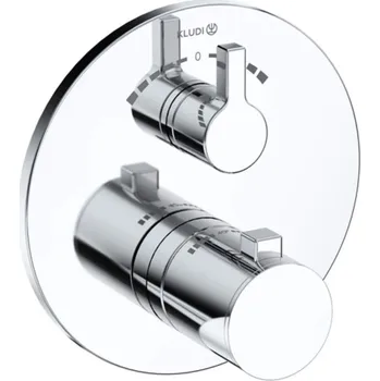Vodovodní baterie Kludi Nova Fonte Puristic Baterie termostatická vanová podomítková - vrchní díl, pro 2 spotřebiče, chrom, 208100515