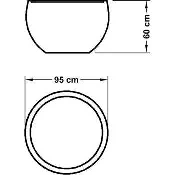 Květináč Květináč BOWL HIGH XXL, sklolaminát, výška 75 cm, oranžová