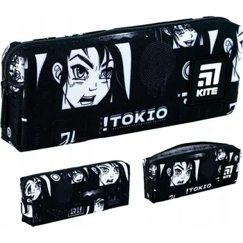 Penál Černý školní Penál ANIME Kite pro děti