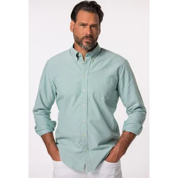 Pánská košile JP1880, Plus size Košile Oxford JP1880, dlouhé rukávy, límeček s knoflíky, Modern střih, do 8XL pro plnoštíhlé nadměrná velikost, 834273420-1907, tyrkysový, 8XL, Plus size oblečení, Oblečení pro vysoké muže, Nadměrné velikosti, Oblečení pro plnoštíhlé.
