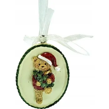 Vánoční ozdoba VÁNOČNÍ OZDOBA MEDVÍDEK V ČEPICI 5,5 CM