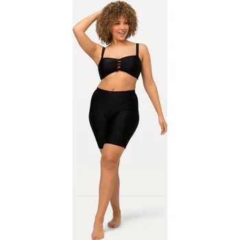Dámské plavky Ulla Popken, Plus size Plavky s nohavičkou, rychleschnoucí pro plnoštíhlé nadměrná velikost, 698609100-1016, černý, 60, Nadměrné velikosti, Plus size oblečení, Oblečení pro boubelky, Oblečení pro baculky, Oblečení pro plnoštíhlé, Oblečení pro vysoké ženy.
