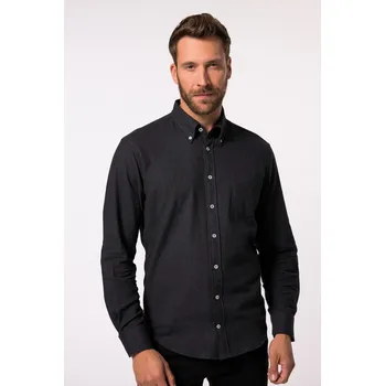 Pánská košile JP1880, Plus size Flanelová košile JP1880, dlouhé rukávy, límeček s knoflíky, Modern střih, do 8XL pro plnoštíhlé nadměrná velikost, 831503120-1454, šedý, 5XL, Plus size oblečení, Oblečení pro vysoké muže, Nadměrné velikosti, Oblečení pro plnoštíhlé.