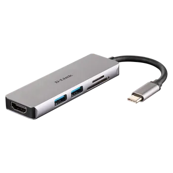 USB hub D-Link 5-in-1 USB-C Hub with HDMI and SD/microSD Card Reader