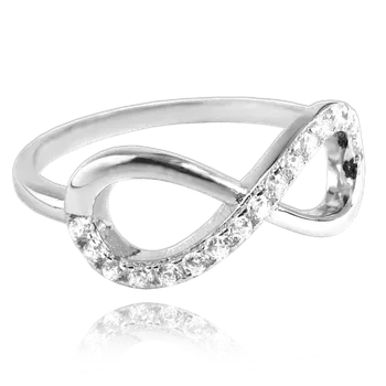 Souprava šperků MINET Stříbrný prsten INFINITY s bílými zirkony vel. 58 JMAN0076SR58 SKLAD