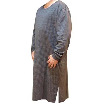 Pánská noční košile xcena Pánské noční košile s dlouhým rukávem šedé Velikost: L