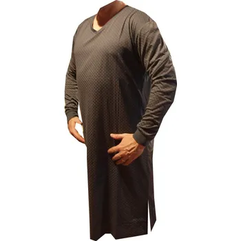 Pánská noční košile xcena Bavlněná noční košile dl. rukáv tm. šedá Velikost: M