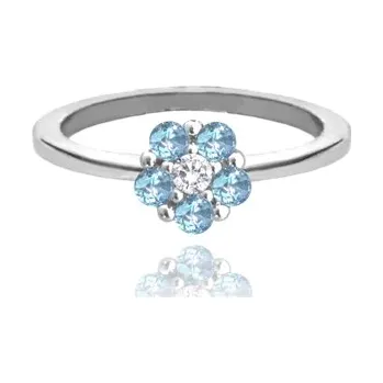 Šperk Dětský stříbrný prsten modrá kytička JMAD0037AR