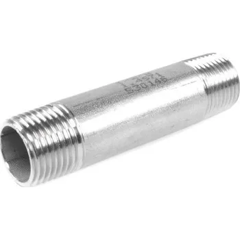 Fitinka Trubka závitová nerezová, NEREZ spojka, dlouhá - vnější závity - dvojnipl INOX - 3/8"x100 TYP310B