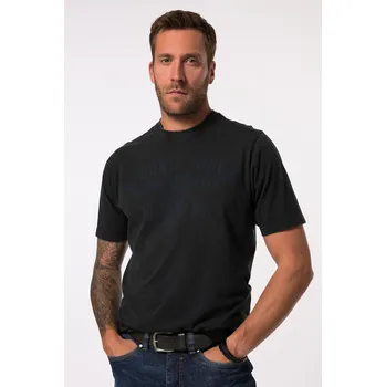 Pánské tričko JP1880, Plus size Tričko JP1880, krátké rukávy, potisk na hrudi, vintage vzhled, do 8XL pro plnoštíhlé nadměrná velikost, 836377100-1456, černý, 7XL, Plus size oblečení, Oblečení pro vysoké muže, Nadměrné velikosti, Oblečení pro plnoštíhlé.