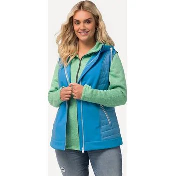 Pánská vesta Ulla Popken, Plus size HYPRAR hybridní vesta s kapucí, vodoodpudivá pro plnoštíhlé nadměrná velikost, 826514739-1128, tyrkysový, 42/44, Nadměrné velikosti, Plus size oblečení, Oblečení pro boubelky, Oblečení pro baculky, Oblečení pro plnoštíhlé, Oblečení 