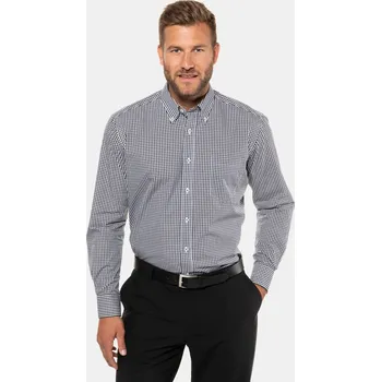 Pánská košile JP1880, Plus size Košile, kolekce Business, vichy káro, do 8XL, Comfort střih, EasyCare pro plnoštíhlé nadměrná velikost, 722859130-1457, černý, L, Plus size oblečení, Oblečení pro vysoké muže, Nadměrné velikosti, Oblečení pro plnoštíhlé.