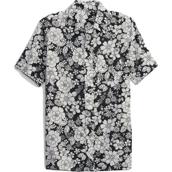 Chlapecká košile Chlapecká košile GAP SS LINEN XS Černá, Bílá