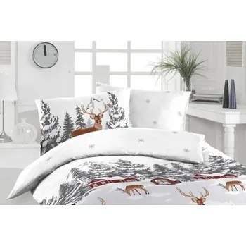 Povlečení Flanelové povlečení Daness White 70x90 + 140x200 cm