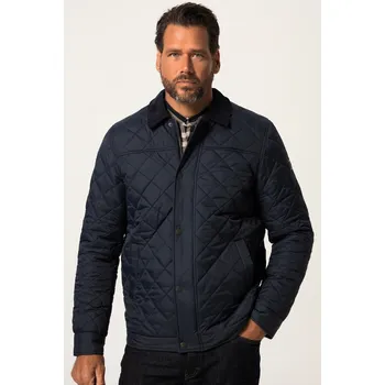 JP1880, Plus size Prošívaná bunda, manšestrový límeček, zip pro plnoštíhlé nadměrná velikost, 811805130-1453, modrý, 4XL, Plus size oblečení, Oblečení pro vysoké muže, Nadměrné velikosti, Oblečení pro plnoštíhlé.