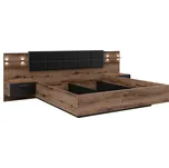 KASSEL postel LOZ/180/B, dub monastery/dub černý