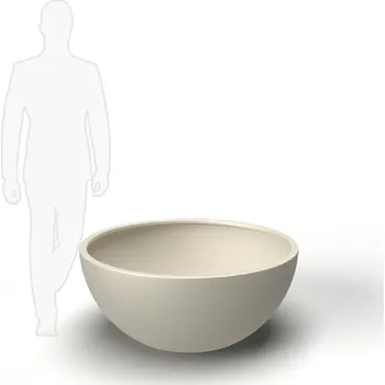 Květináč Květináč BOWL LOW XXL, sklolaminát, výška 50 cm, bílá