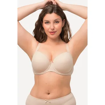 Podprsenka Ulla Popken, Plus size Podprsenka s kosticemi, měkké košíčky, košíčky B-D pro plnoštíhlé nadměrná velikost, 697144300-1081, béžový, 90B, Nadměrné velikosti, Plus size oblečení, Oblečení pro boubelky, Oblečení pro baculky, Oblečení pro plnoštíhlé, Oblečení