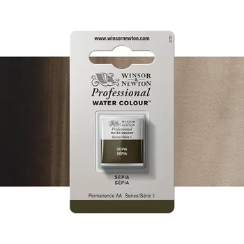Vodová barva Akvarelová barva Winsor & Newton Professional, půlpánvička - Sepia