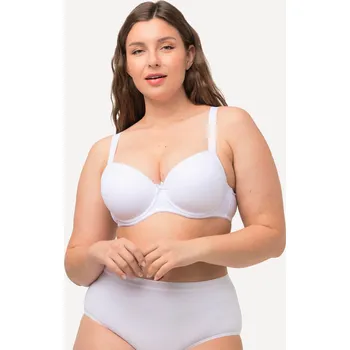 Podprsenka Ulla Popken, Plus size Podprsenka s kosticemi, měkké košíčky, košíčky B-D pro plnoštíhlé nadměrná velikost, 697144209-1095, bílý, 110D, Nadměrné velikosti, Plus size oblečení, Oblečení pro boubelky, Oblečení pro baculky, Oblečení pro plnoštíhlé, Oblečení 