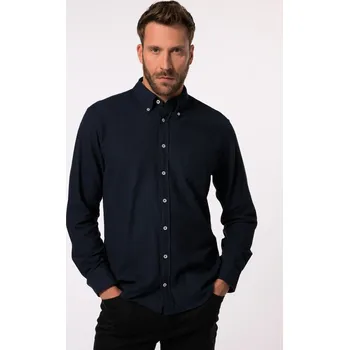 Pánská košile JP1880, Plus size Flanelová košile JP1880, dlouhé rukávy, límeček s knoflíky, Modern střih, do 8XL pro plnoštíhlé nadměrná velikost, 831503750-1907, modrý, 8XL, Plus size oblečení, Oblečení pro vysoké muže, Nadměrné velikosti, Oblečení pro plnoštíhlé.