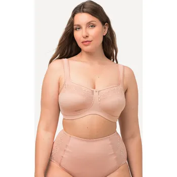 Podprsenka Ulla Popken, Plus size Odlehčující podprsenka, výšivka, bez kostic, košíčky C-D pro plnoštíhlé nadměrná velikost, 816424660-1094, oranžový, 105D, Nadměrné velikosti, Plus size oblečení, Oblečení pro boubelky, Oblečení pro baculky, Oblečení pro plnoštíhlé,