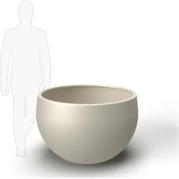 Květináč Květináč BOWL HIGH XXL, sklolaminát, výška 75 cm, bílá