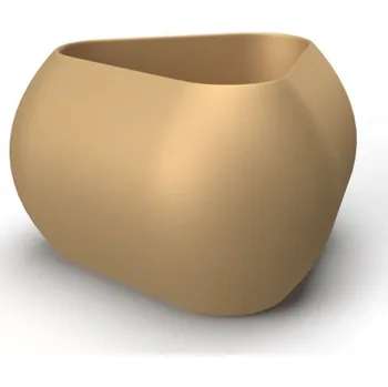 Květináč Květináč TRIANGLE L, sklolaminát, výška 70 cm, béžová