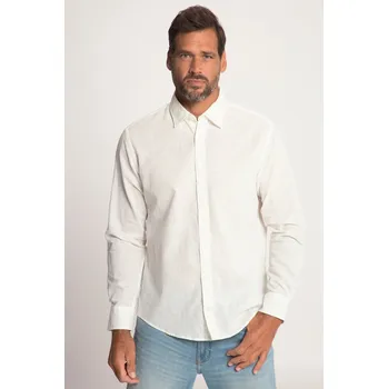 Pánská košile JP1880, Plus size Košile z lněné směsi, dlouhé rukávy, Kent límeček, Modern střih pro plnoštíhlé nadměrná velikost, 813903200-1456, bílý, 7XL, Plus size oblečení, Oblečení pro vysoké muže, Nadměrné velikosti, Oblečení pro plnoštíhlé.