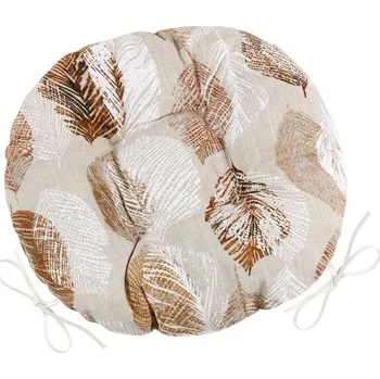 Podsedák Sedák EMA kulatý prošívaný - průměr 40 cm - Listy