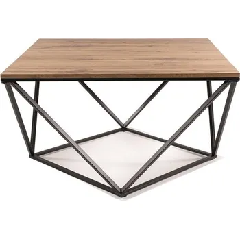 Konferenční stolek TRENDY SILVER A konferenční stolek MDF+DÝHA DUB ARTISAN / podstava ČERNÁ (SILVERADAC=1BALÍK) (S)(K150-E) NOVINKA