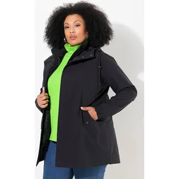 Pánská vesta Ulla Popken, Plus size HYPRAR funkční bunda 3v1, A střih, prošívaná vesta, kapuce pro plnoštíhlé nadměrná velikost, 833194100-1130, černý, 50/52, Nadměrné velikosti, Plus size oblečení, Oblečení pro boubelky, Oblečení pro baculky, Oblečení pro plnoštíhlé,