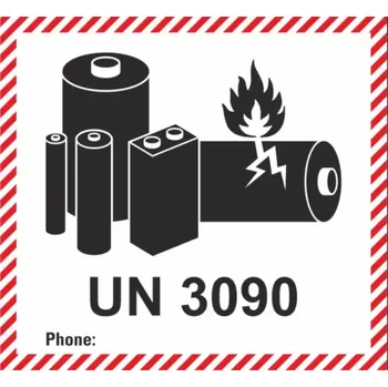 Značení ADR nálepka samolepící - značka pro lithium kovové baterie - UN 3090 (10 x 10 cm) ozn. 293495