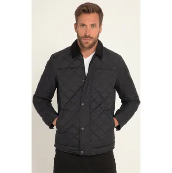 JP1880, Plus size Prošívaná bunda, manšestrový límeček, zip pro plnoštíhlé nadměrná velikost, 811805100-1456, černý, 7XL, Plus size oblečení, Oblečení pro vysoké muže, Nadměrné velikosti, Oblečení pro plnoštíhlé.