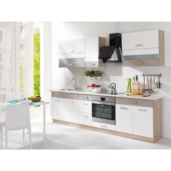 Kuchyňská linka Fadome Kuchyňská linka Global A 270 cm Zvolte kování: Basic GTV, Zvolte korpus: Borovice andersen