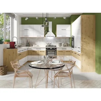 Kuchyňská linka Fadome Rohová kuchyňská linka Infinity do U Barevné provedení: Infinity - gray mat, artisan, Zvolte kování: Basic GTV, Zvolte korpus: Dub sonoma