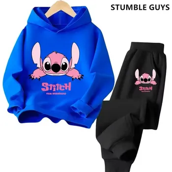 Lilo & Stitch Pohodlná dětská tepláková souprava "Lilo & Stitch", SKLAD Barva: 7 - modrá mikina + černé kalhoty, Velikost: 160 (13-14 let)