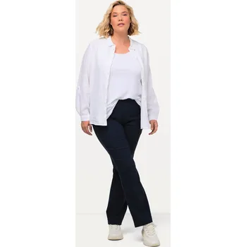 Dámské kalhoty Ulla Popken, Plus size Klasické bengalínové kalhoty, elastické, úzké nohavice pro plnoštíhlé nadměrná velikost, 615444130-1012, modrý, 52, Nadměrné velikosti, Plus size oblečení, Oblečení pro boubelky, Oblečení pro baculky, Oblečení pro plnoštíhlé, Obleče