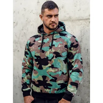Pánská mikina Zelená pánská maskáčová mikina s kapucí Bolf 141023A - 2XL