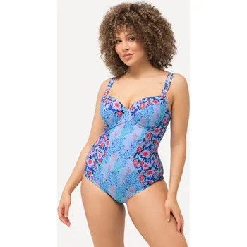 Dámské plavky Ulla Popken, Plus size Plavky, měkké košíčky, kostice, nastavitelná ramínka, recyklovaný materiál pro plnoštíhlé nadměrná velikost, 826359713-1011, tyrkysový, 50, Nadměrné velikosti, Plus size oblečení, Oblečení pro boubelky, Oblečení pro baculky, Oblečen