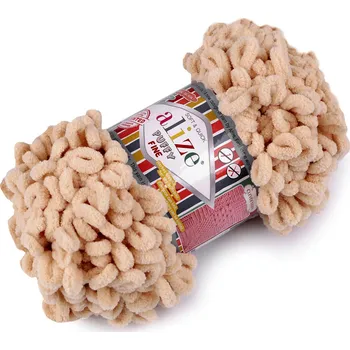 Příze Stoklasa - Alize Puffy Fine 100 g (1 ks) krémová tmavá