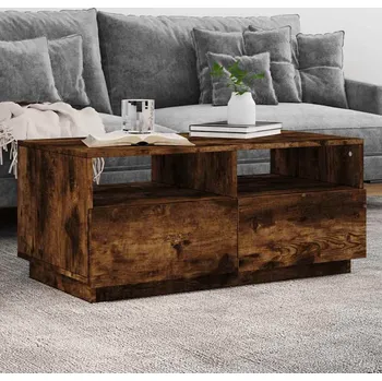 Konferenční stolek vidaXL Konferenční stolek s LED osvětlením 90 x 49 x 40 cm [839833] Barva: kouřový dub