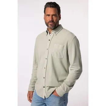 Pánská košile JP1880, Plus size Piké košile, dlouhé rukávy, barvená, Kent límeček, Modern střih, do 8XL pro plnoštíhlé nadměrná velikost, 822053190-1454, šedý, 5XL, Plus size oblečení, Oblečení pro vysoké muže, Nadměrné velikosti, Oblečení pro plnoštíhlé.