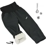 Unuo (ušito v ČR) Dětské zimní kalhoty Unuo s umělým kožíškem (LIGHT) černé žíhané (DĚTSKÁ ŘADA)