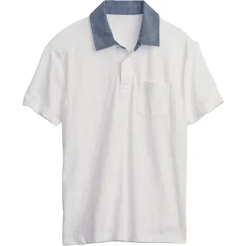 Chlapecké tričko Chlapecké tričko GAP CHAMBRAY POLO S Bílá, Tmavě modrá